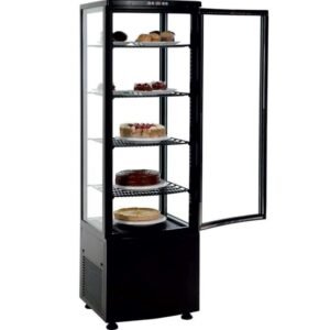 Expositor Refrigerado 4 Caras 238 litros Negro de 515x485x1715h mm Línea Pekín XC238L-N