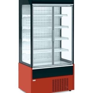 Mural Refrigerado Expositor con Puertas de Cristal 4 Estantes Fondo 700 de 1020 x700 x1990h mm AVEIRO MAE100PV-R color ROJO