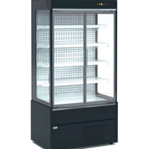 Mural Refrigerado Expositor con Puertas de Cristal 4 Estantes Fondo 700 de 1530 x700 x1990h mm AVEIRO MAE150PV-N color NEGRO