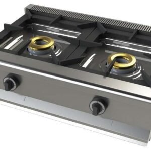 Cocina a gas sobremesa de 2 fuegos 8+8 Kw SerIe 550 JUNEX con medidas 800x550x240h mm 6200B/1