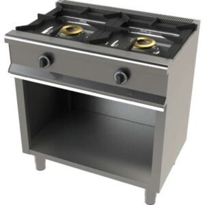 Cocina a gas con mueble de 2 fuegos 8+8 Kw SerIe 550 JUNEX con medidas 800x550x850h mm 6200/1