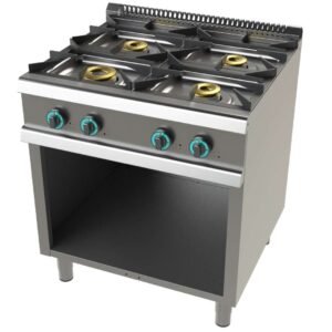 Cocina a gas con mueble de 4 fuegos 8+4,5+6+6 Kw SerIe 700 JUNEX con medidas 800x730x900h mm FO7N400