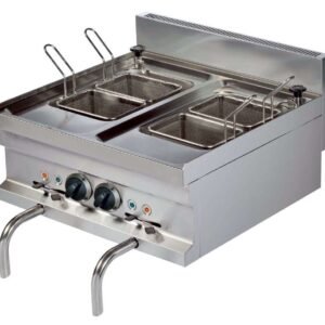 Cocedor de pasta eléctrico sobremesa 14+14 litros 3+3 kw 600x600x265h mm EMH606 Línea Estambul