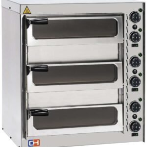 Horno Eléctrico de Pizza Compacto 3 pizza diámetro 35 cm AVEIRO FP52PV con puerta de cristal