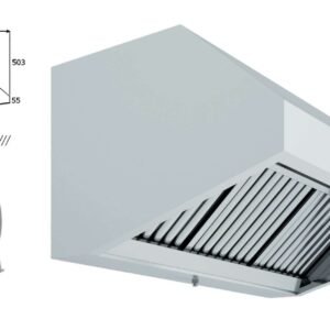 Campana Mural Snack Fondo 800 CON TURBINA de 2500x800x700h mm AVEIRO A25080CMT