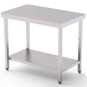 Mesa de Trabajo Acero inoxidable Central Con 1 Estante 800x500x850h mm WTC150080S1