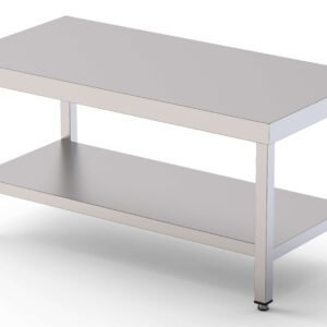 Mesa de Trabajo Acero Inoxidable Baja Central Con 1 Estante 1300x600x600h mm WTC260130S1