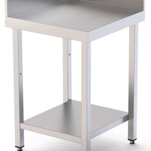 Mesa de Trabajo Acero Inoxidable Angular Para Composiciones en L Con 1 Estante 600x600x850h mm WTW160060C1