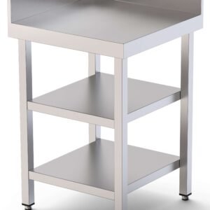 Mesa de Trabajo Acero Inoxidable Angular Para Composiciones en L Con 2 Estante 600x600x850h mm WTW160060C2