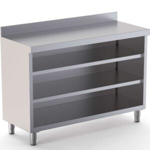 Mueble Estantería Acero Inoxidable Fondo 350 Con 2 Estantes 1000x350x1050h mm DT3501000S2