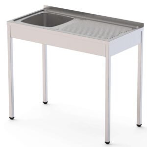 Fregadero Desmontado cuba IZQUIERDA+ escurridor DERECHA Fondo 500 de 800 x500 x850h mm AVEIRO IS1508L10S0