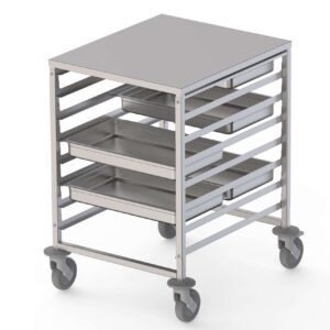 Carro Bandejero Acero Inoxidable Para 8 Bandejas GN2/1 660x750x900h mm TT08NGN2100