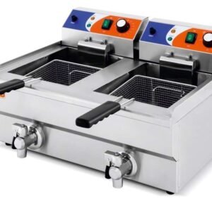 Freidora Eléctrica 10+10 litros CON Grifo de 570x470x345h mm PEKIN EF-102V