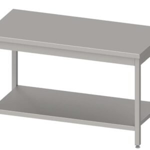 Mesa Central acero inoxidable AISI 201 con estante 2000x700x850 mm MC207 Línea Varsovia (950107200)