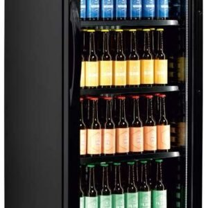 Armario Refrigerado 1 puerta de cristal color NEGRO 595x640x1840h mm Línea VIBORG CEV425-I BLACK