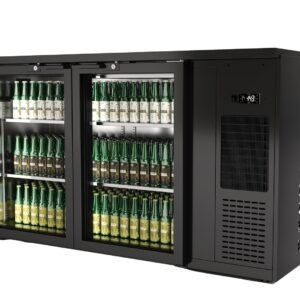 Expositor Botellero Refrigerado 2 puertas capacidad 350 botellas 1435x528x850h mm Línea CORDOBA CMRV-2