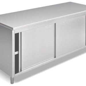 Mesa Caliente Acero Inoxidable 1,6 m con Puerta Corredera a 1 Cara EMPIDP7160I