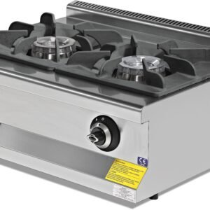 Cocina a gas sobremesa 2 fuegos Gran Potencia 2x8,65 kW 600x664x285h mm EMP6KG020-O Línea 600 Estambul