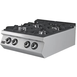 Cocina a Gas Sobremesa 4 fuegos 4 x 7,15 kW 800x730x300h mm EMPPLS7KG020 Línea 700 Estambul