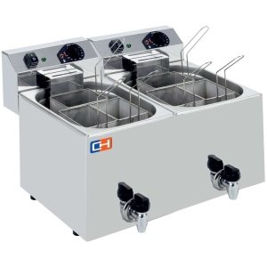 Cuecepasta Eléctrico Profesional 7+7 litros con 3+3 cestas 530x460x370h mm CP77L