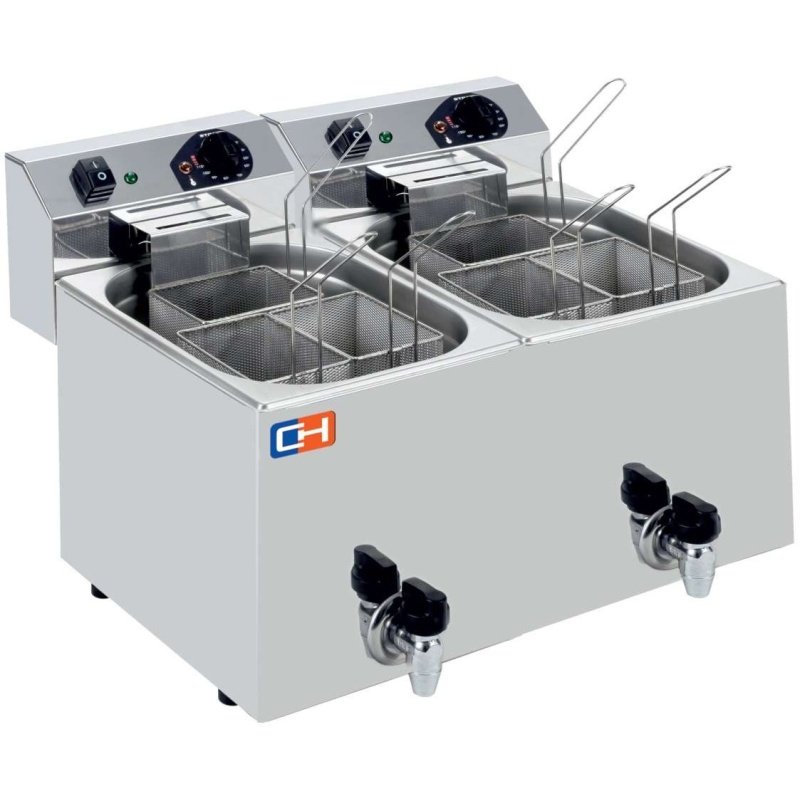 Cuecepasta Eléctrico Profesional 7+7 litros con 3+3 cestas 530x460x370h mm CP77L