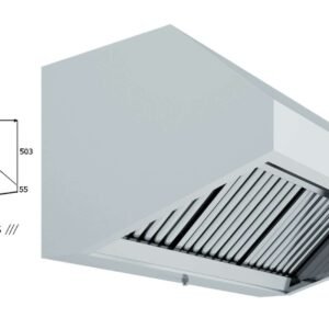 Campana Mural Snack Fondo 800 SIN TURBINA de 1500x800x700h mm AVEIRO A15080CM