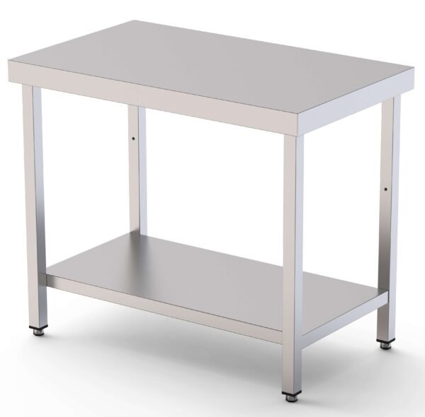 Mesa de Trabajo Acero inoxidable Central Con 1 Estante 800x500x850h mm WTC150080S1