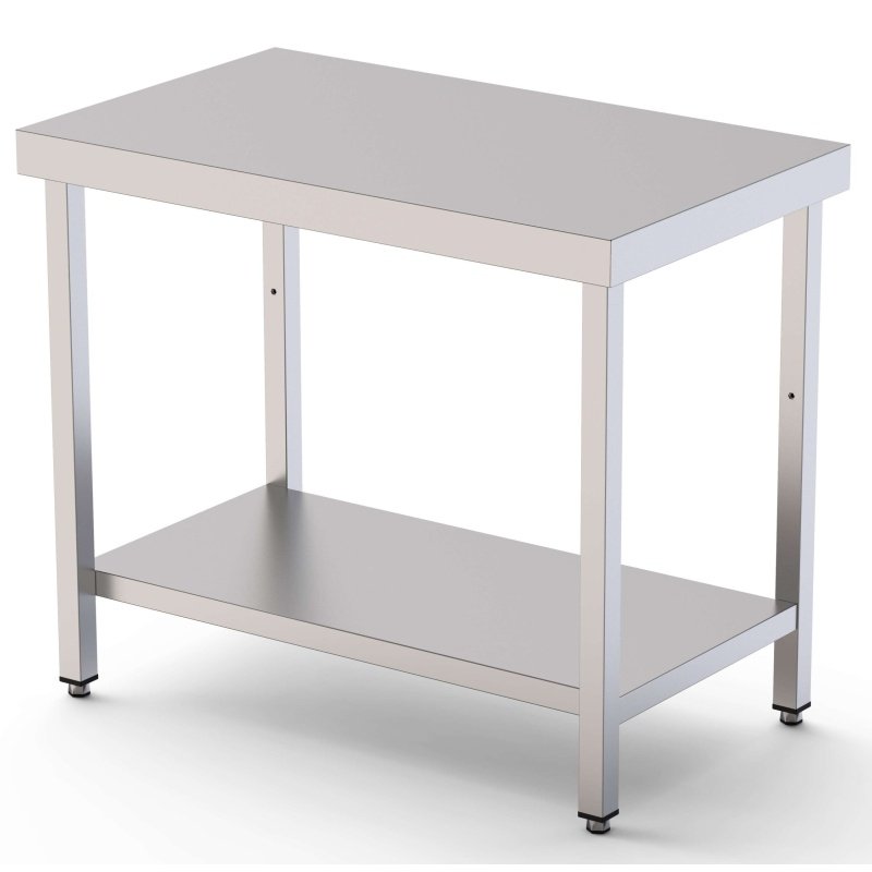 Mesa de Trabajo Acero inoxidable Central Con 1 Estante 1800x500x850h mm WTC150180S1