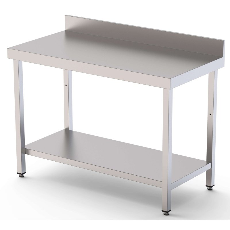 Mesa de Trabajo Acero inoxidable Mural Con 1 Estante 700x800x850h mm WTW180070S1