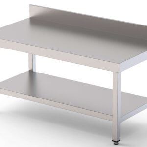 Mesa de Trabajo Acero Inoxidable Baja Mural Con 1 Estante 1000x700x600h mm WTW270100S1