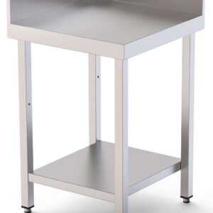 Mesa de Trabajo Acero Inoxidable Angular Para Composiciones en L Con 1 Estante 600x600x850h mm WTW160060C1