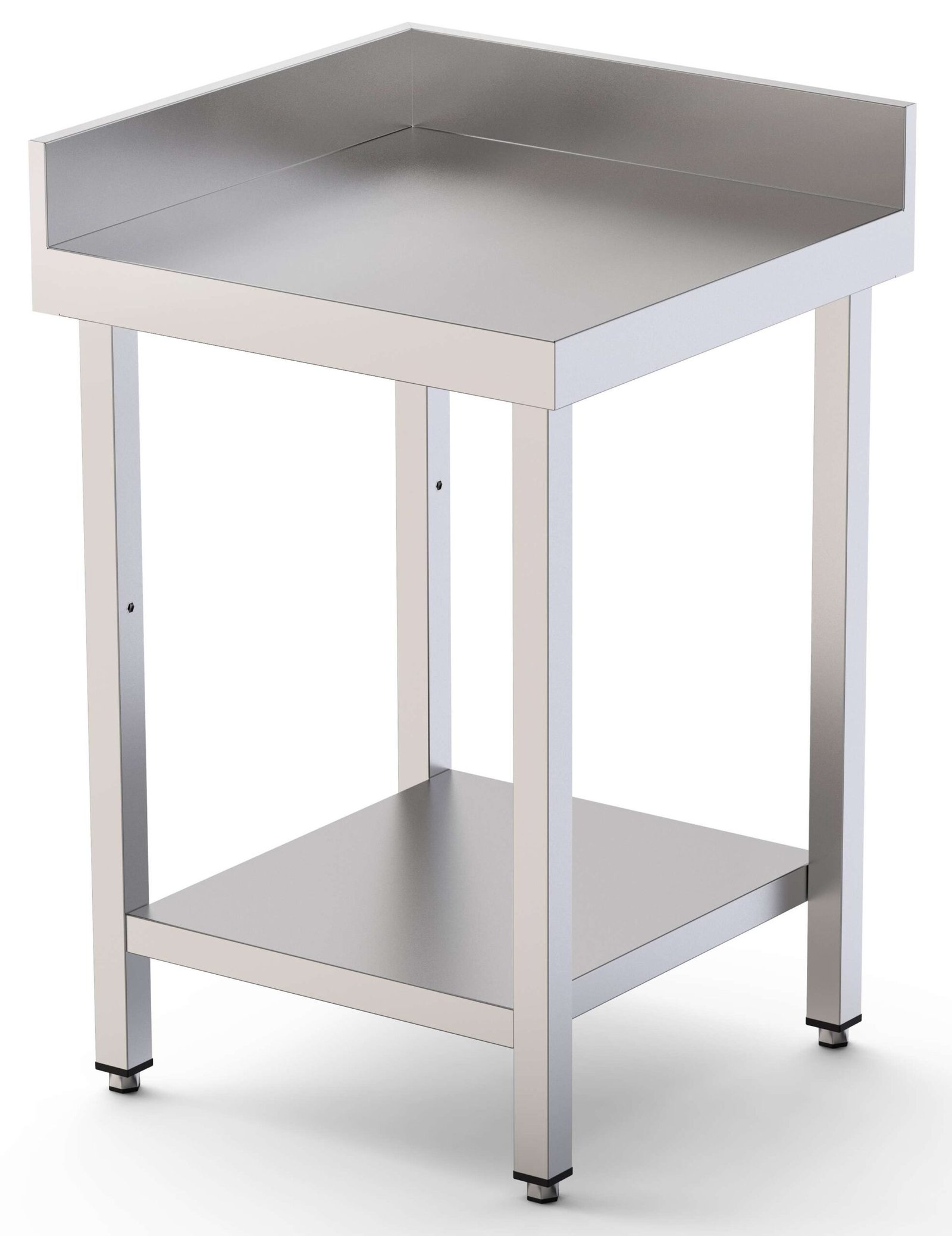 Mesa de Trabajo Acero Inoxidable Angular Para Composiciones en L Con 1 Estante 600x600x850h mm WTW160060C1