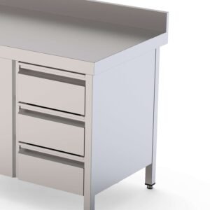 Módulo de 3 Cajones Acero Inoxidable Para Mesa Fondo 700 400x610x590h mm WTA070040D3