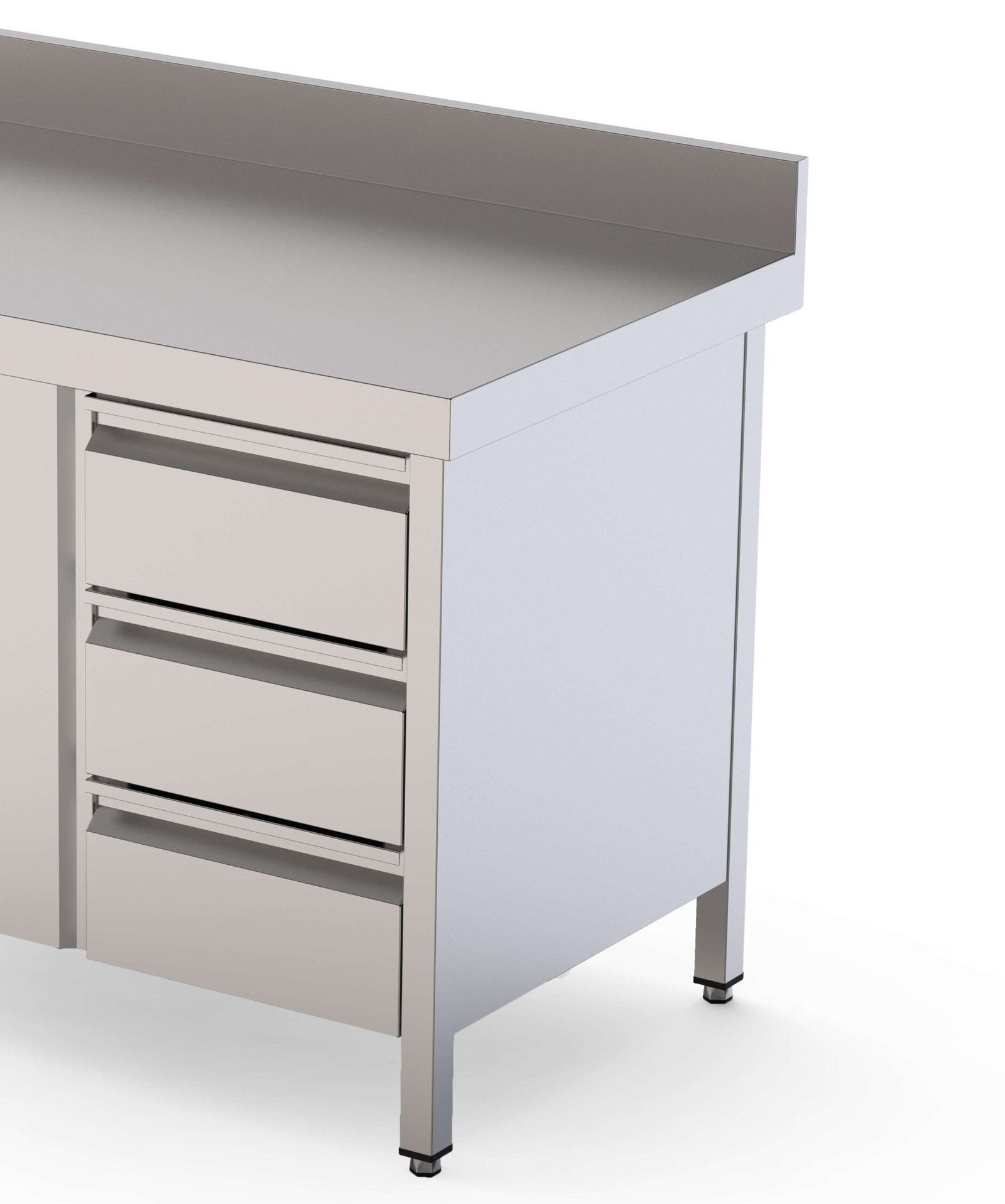 Módulo de 3 Cajones Acero Inoxidable Para Mesa Fondo 600 400x510x590h mm WTA060040D3
