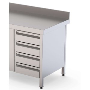 Módulo de 4 Cajones Acero Inoxidable Para Mesa Fondo 700 400x610x590h mm WTA070040D4