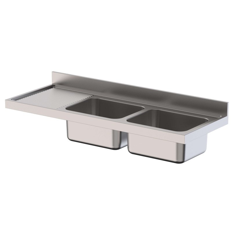 Fregadero Acero Inoxidable 2 Cubas Fondo 600 Sin Mueble 1000x600x250h mm IS1610C2000