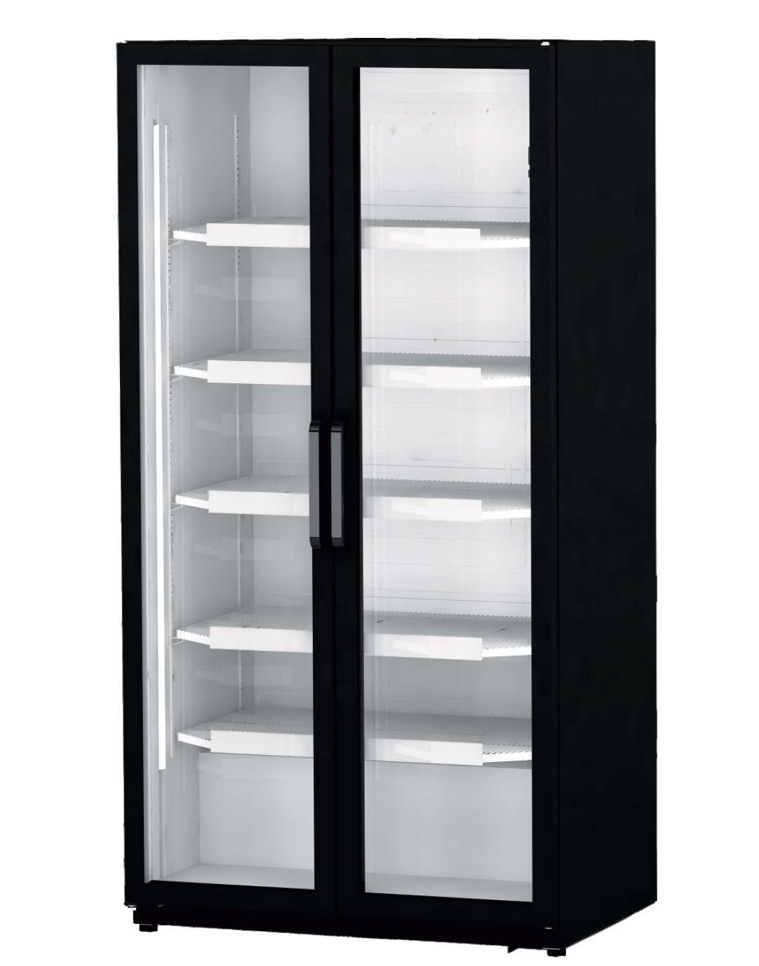 Expositor Refrigerado 800 Litros de 2 puertas abatibles Color Negro 875 x 690 x 1735h mm RV800 Línea Córdoba
