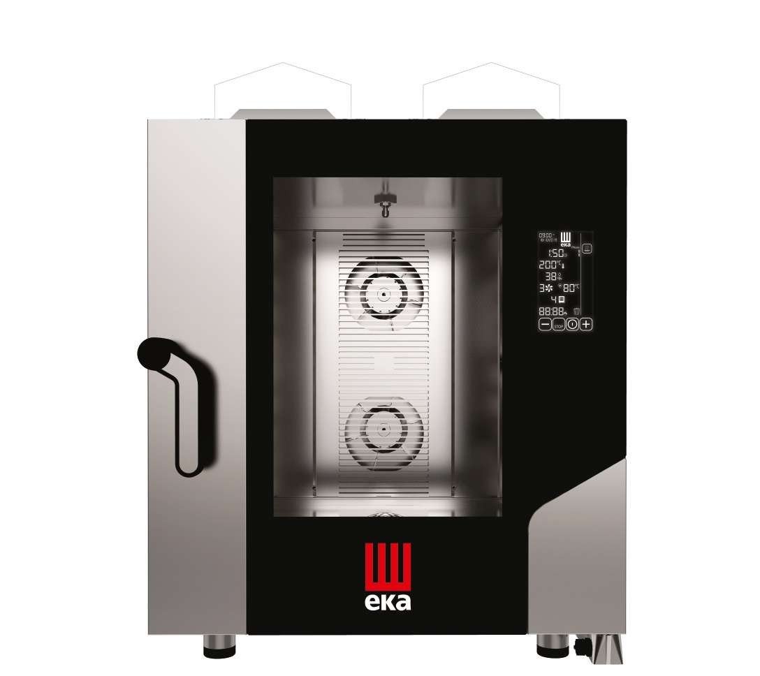 Horno a gas convección MILLENIAL BLACK MASK Gastronomía 7 bandejas GN1/1 MKF711GBM Línea Padova
