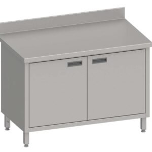 Mesa Mural acero inoxidable AISI 201 con puertas batientes 1200x600x850 mm MMPB126 Línea Varsovia (950156120)