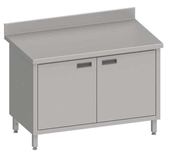 Mesa Mural acero inoxidable AISI 201 con puertas batientes 1200x600x850 mm MMPB126 Línea Varsovia (950156120)