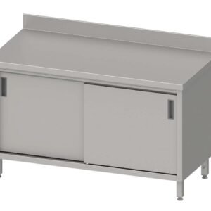Mesa Mural acero inoxidable AISI 201 con puertas correderas 1400x600x850 mm MMPC146 Línea Varsovia (950186140)