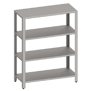Estantería de Pie acero inoxidable AISI 201 con 4 estantes 1200x500x1800 mm ES125 Línea Varsovia (951885120)