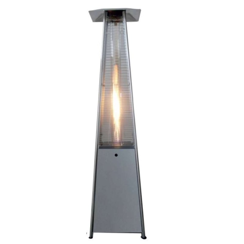 Estufa terraza Piramidal a gas propano 13Kw FLAMME PIRAMIDE PLATA altura 2,27 cm