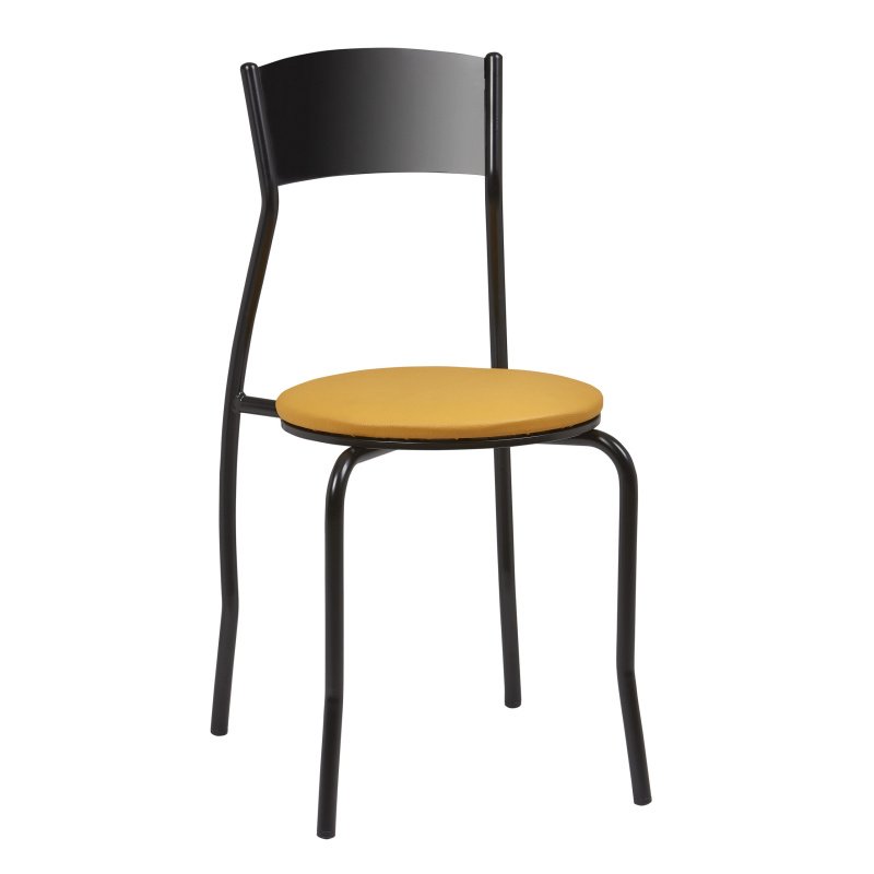 Silla Interior Armazón Plastificado Negro y Asiento Tapizado ASIA TAP