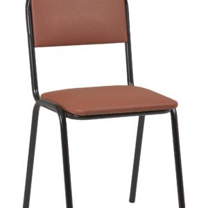Silla Interior Armazón Plastificado Negro con Asiento y Respaldo Tapizado EDNA