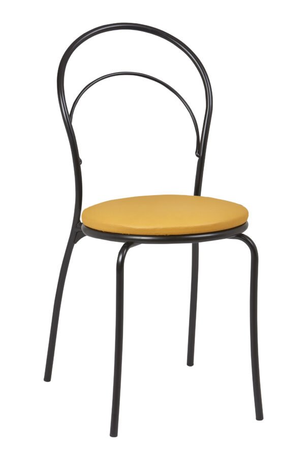 Silla Interior Armazón Plastificado Negro y Asiento Tapizado CORA TAP