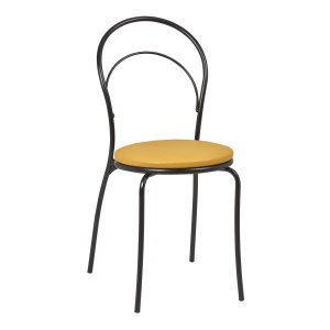 Silla Interior Armazón Plastificado Negro y Asiento Tapizado CORA TAP