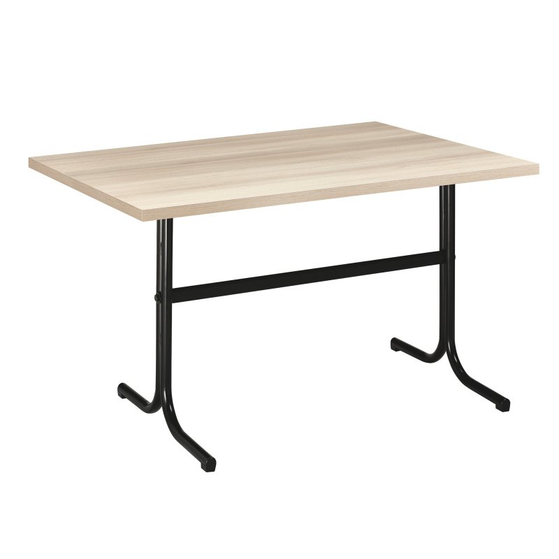Mesa Interior Armazón Plastificado Negro con Tablero de Melamina Acacia 110x70 cm PLASENCIA ACA