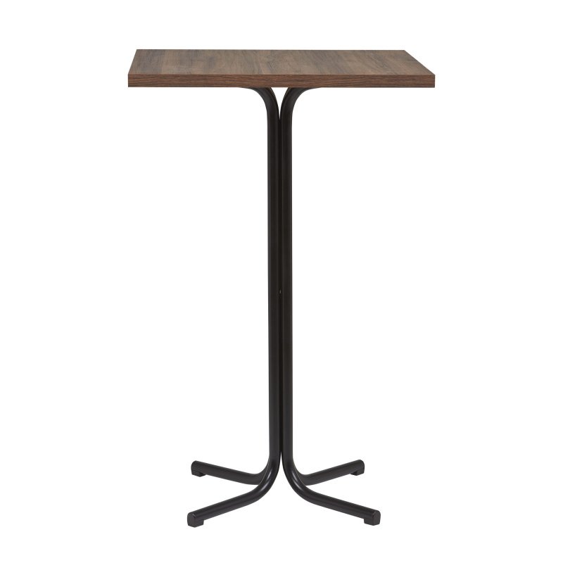 Mesa Alta Interior Armazón Plastificado Negro con Tablero de Melamina Nogal 60x60 cm TRUJILLO NOG