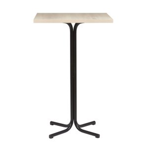 Mesa Alta Interior Armazón Plastificado Negro con Tablero de Melamina Acacia 60x60 cm TRUJILLO ACA